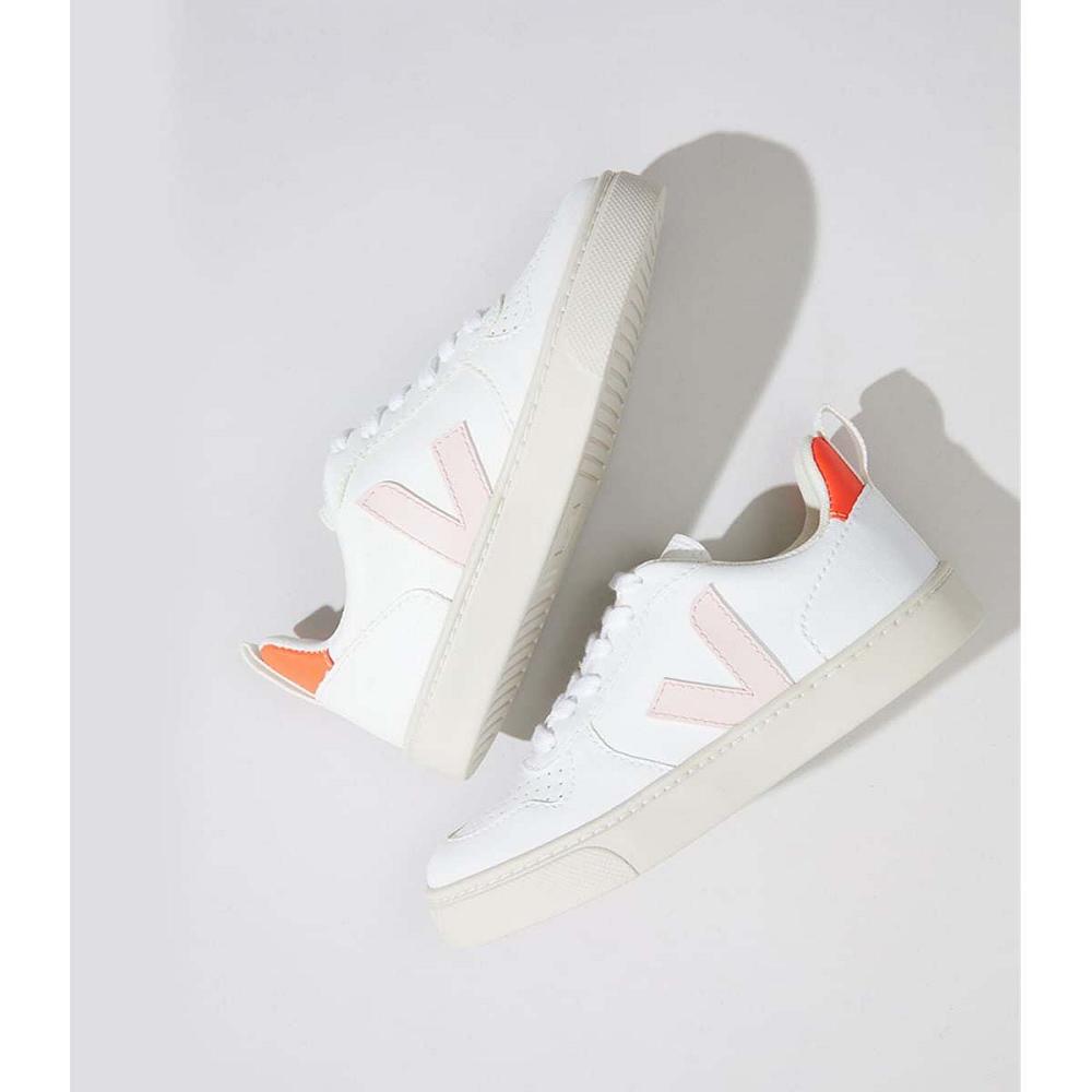 Veja V-10 LACE CWL Schoenen Kinderen White/Orange | NL 790EBC